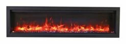 Amantii - Traditional Series Electric Fireplace - SYM-74-BESPOKE -BBQDIRECT Sales sym60 front sable orange flame 197 1200