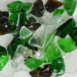 American Specialty Glass 1/4 Inch To 3/8 Inch Earthtone Mix Fire Glass - 10 Pounds