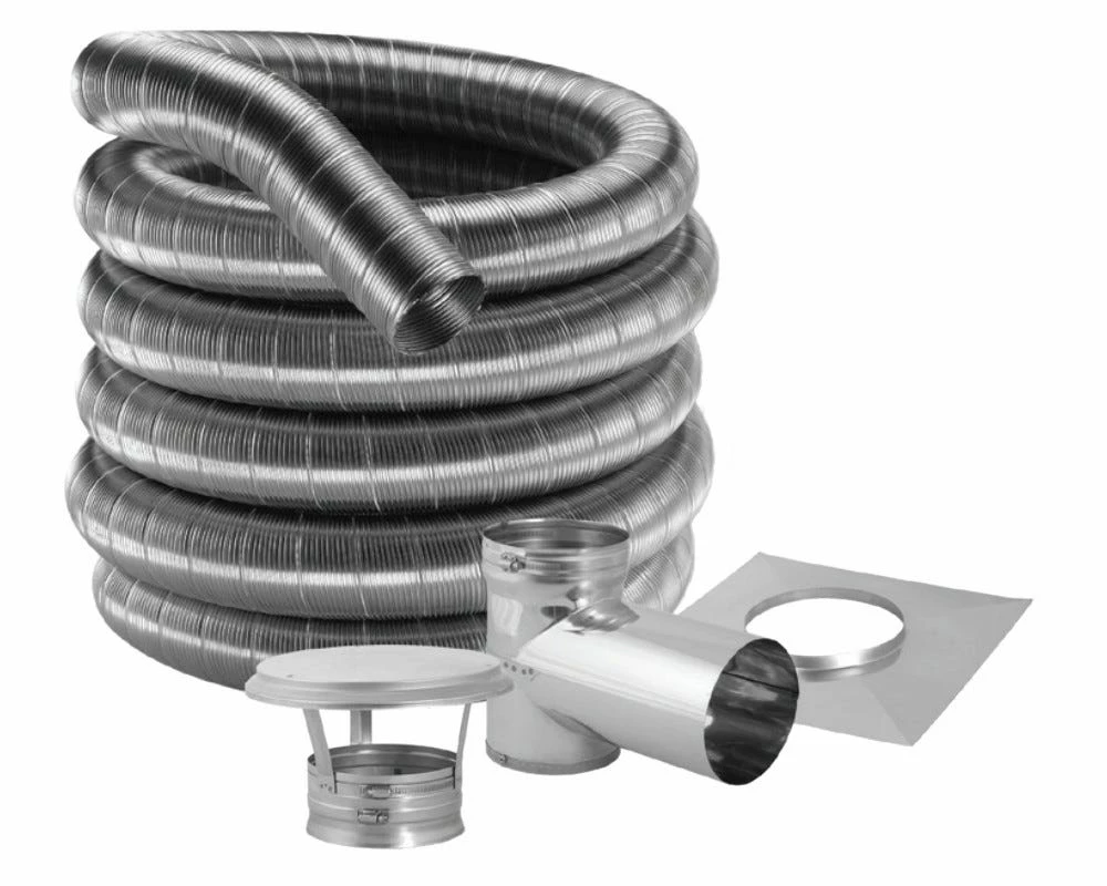 Duravent 6-Inch 304 Stainless Steel Chimney Liner Kit For Freestanding Stoves - 6DF304KT - 15ft-35ft 3 Duravent 6-Inch 304 Stainless Steel Chimney Liner Kit For Freestanding Stoves - 6DF304KT - 15ft-35ft