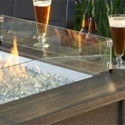 The Outdoor Greatroom Brown Uptown Gas Fire Pit Table - UPT-1242-BRN -BBQDIRECT Sales the outdoor greatroom rectangular wind guard 23