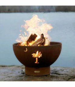 Fire Pit Art 36 Inch Wood Fire Pit - Tropical Moon