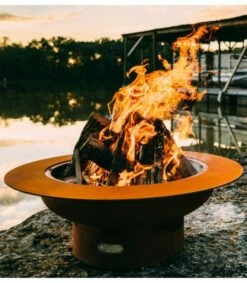 Fire Pit Art 41 Inch Wood Fire Pit - Saturn