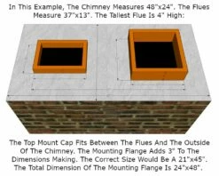 Ventis Stainless Steel Multi-Flue Chimney Cap With Hip And Ridge Lid And 14-Inch Mesh Height - MFHNRSS14 9 Ventis Stainless Steel Multi-Flue Chimney Cap With Hip And Ridge Lid And 14-Inch Mesh Height - MFHNRSS14 -BBQDIRECT Sales top mount example 1