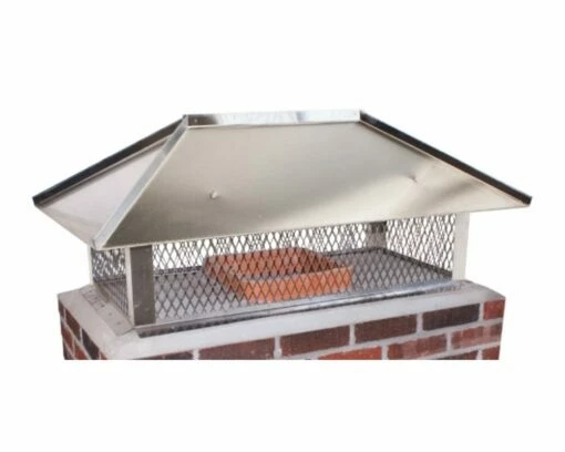 Ventis Stainless Steel Multi-Flue Chimney Cap With Hip And Ridge Lid And 14-Inch Mesh Height - MFHNRSS14 3 Ventis Stainless Steel Multi-Flue Chimney Cap With Hip And Ridge Lid And 14-Inch Mesh Height - MFHNRSS14 -BBQDIRECT Sales top mount hnr ss