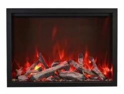 Amantii - 44" Traditional Series Electric Fireplace - TRD-44 -BBQDIRECT Sales trd44 front rustic orange flame 221 2