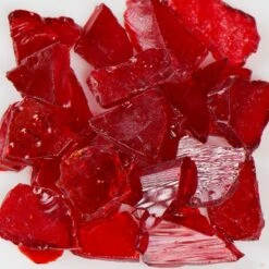 American Specialty Glass 3/8 Inch To 1/2 Inch Flat Red Fire Glass - 10 Pounds