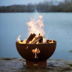Fire Pit Art 36 Inch Gas Fire Pit - Tropical Moon