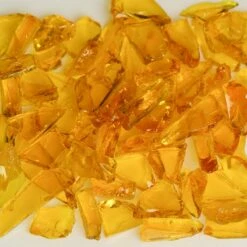 American Specialty Glass 1/4 Inch To 3/8 Inch Flat Yellow Fire Glass - 10 Pounds