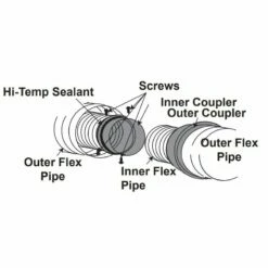 Napoleon 4" X 7" Gas Direct-Vent Pipe Components -BBQDIRECT Sales w175 0195 1