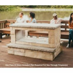 Empire Carol Rose 48 Inch Linear Outdoor Fireplace Stainless Steel Deflector Glass - WG48LT-1