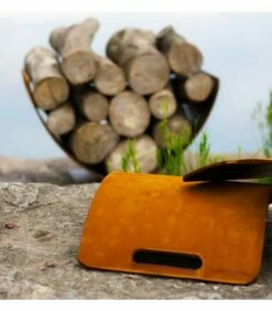 Fire Pit Art Wings Of Flight Log Rack - Stainless Steel -BBQDIRECT Sales wof 1