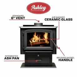 Ashley Large Wood Burning Stove - Heats Up To 2000 Square Feet -BBQDIRECT Sales wood stove ashley aw2020e p feature