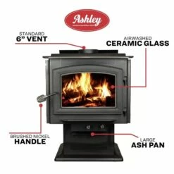 Ashley Extra Large Wood Burning Stove With Blower - Heats Up To 3200 Square Feet -BBQDIRECT Sales wood stove ashley aw3200 p features