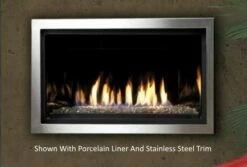 Kingsman 36 Inch Direct Vent Gas Fireplace - ZCVRB3622 -BBQDIRECT Sales zcvrb3622 ss trim and porcelain liner